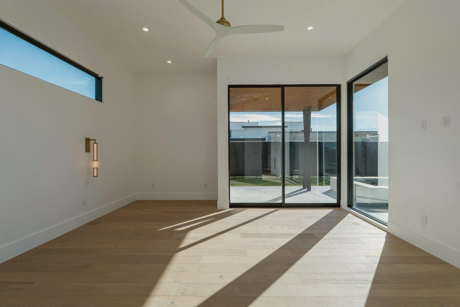 Light oak floor in an empty room